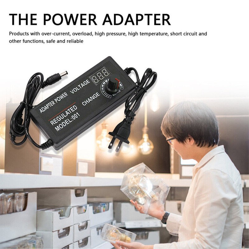 Adjustable Voltage Power Supply 3-24V w/ LCD Display AC / DC Switch Adapter US gallery