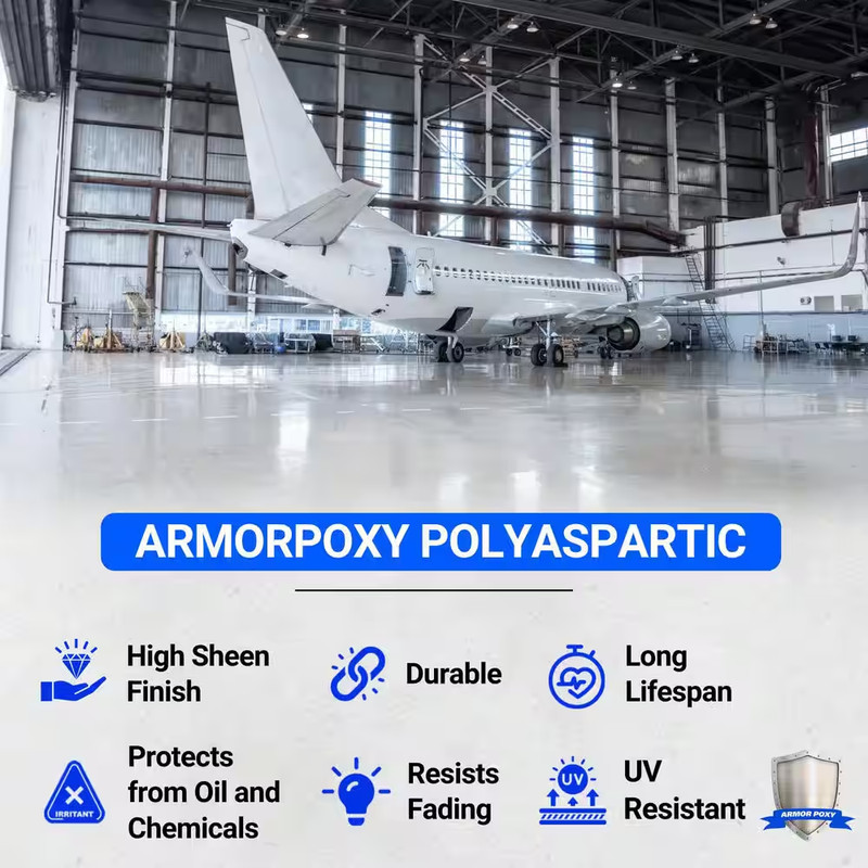 2 Gal. Clear Gloss 2 Part Epoxy Polyaspartic Interior/Exterior, Concrete Basemen gallery