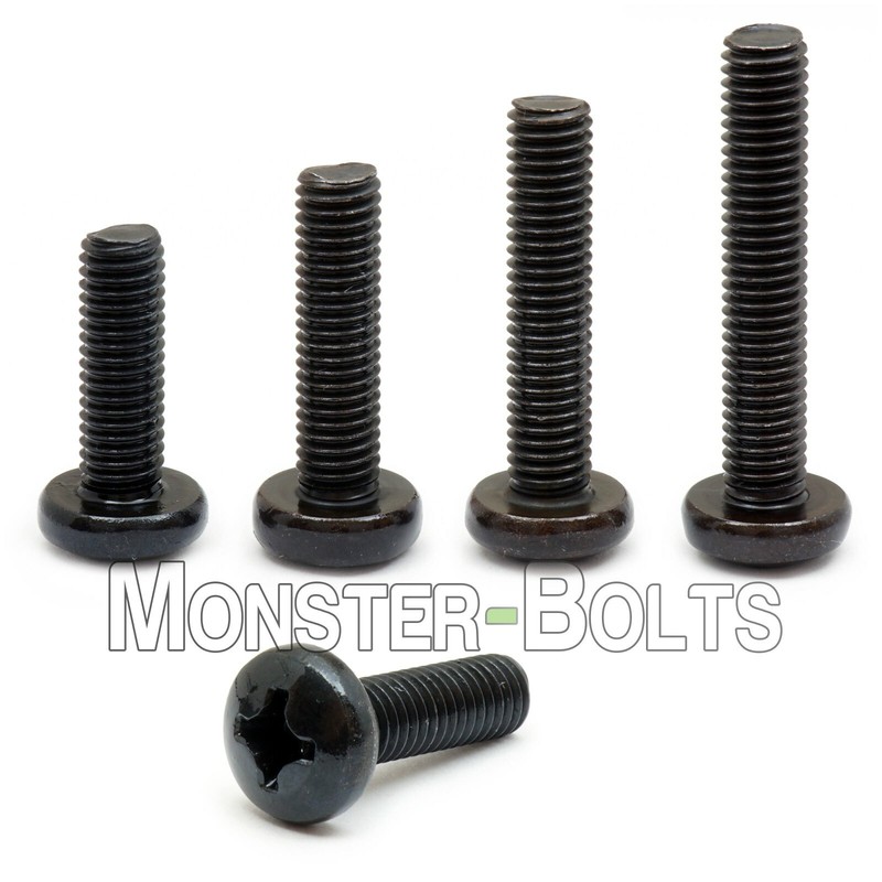 #10-32 – Phillips Pan Head Machine Screws – Steel w/ Black Oxide SAE Fine Inch