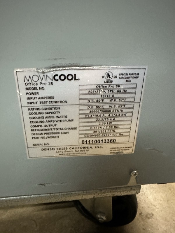 MOVINCOOL OFFICE PRO 36 PORTABLE AIR CONDITIONER AC UNIT gallery