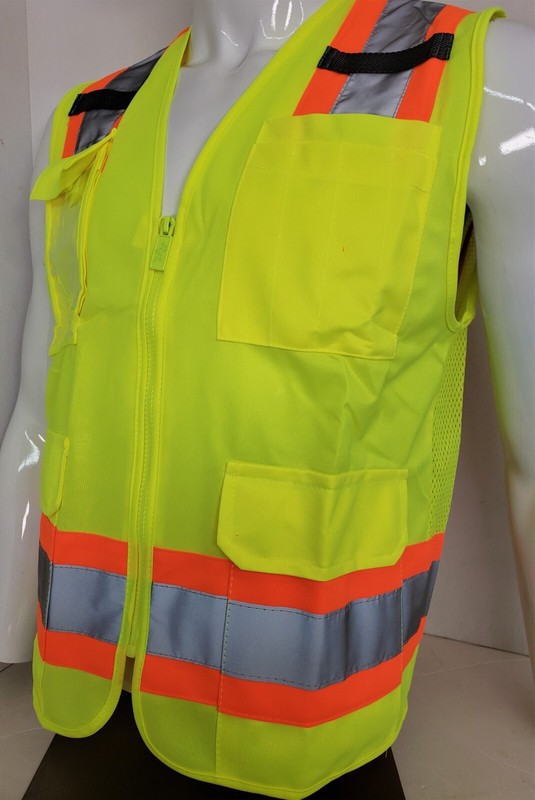FX HIGH VISIBILITY Surveyor Two Tone Safety Vest Solid front & Mesh back gallery