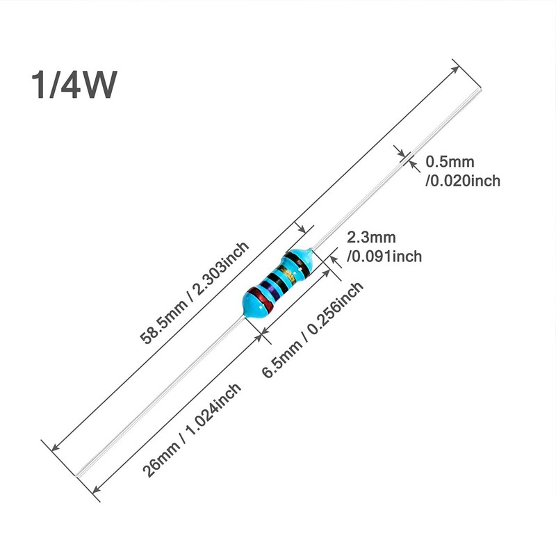 10 PCS 1/4w(0.25 watt) 1% metal film resistors Over200 Various Value YOU CHOOSE gallery