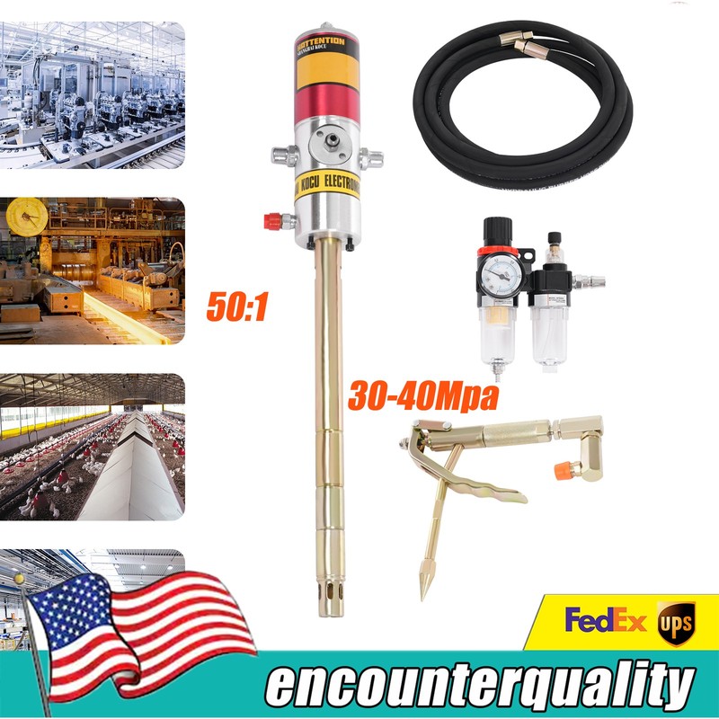 50:1 Ratio Air Operated Grease Pump Grease Pump High Pressure + Universal Gun