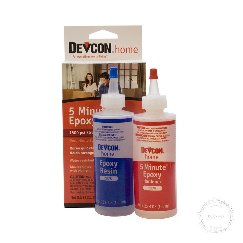 Devcon Epoxy, 5 Minute Epoxy, 4-1/2 Ounce Bottles, 2 Bottles | GLU-720.90