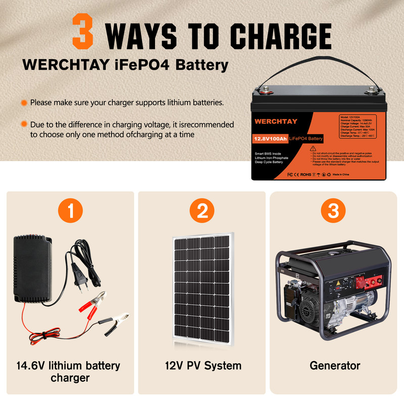 100Ah LiFePO4 Lithium Battery 12V BMS Deep Cycle for RV Marine Solar Off-grid gallery
