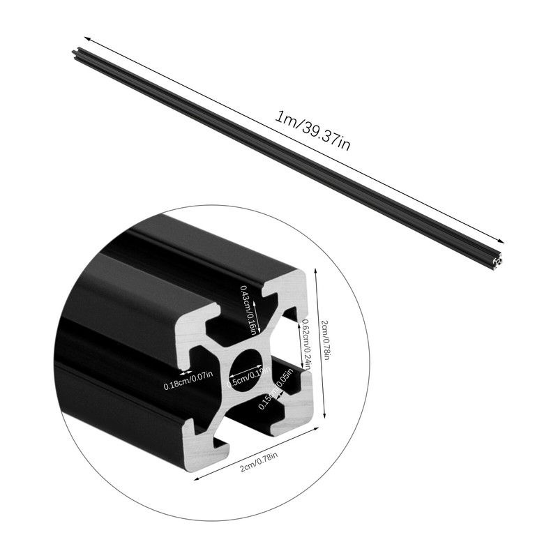 10Pcs 6063 Aluminum Extrusion Kit Black T-Slot For CNC 3D Printer 20*20*1000mm gallery