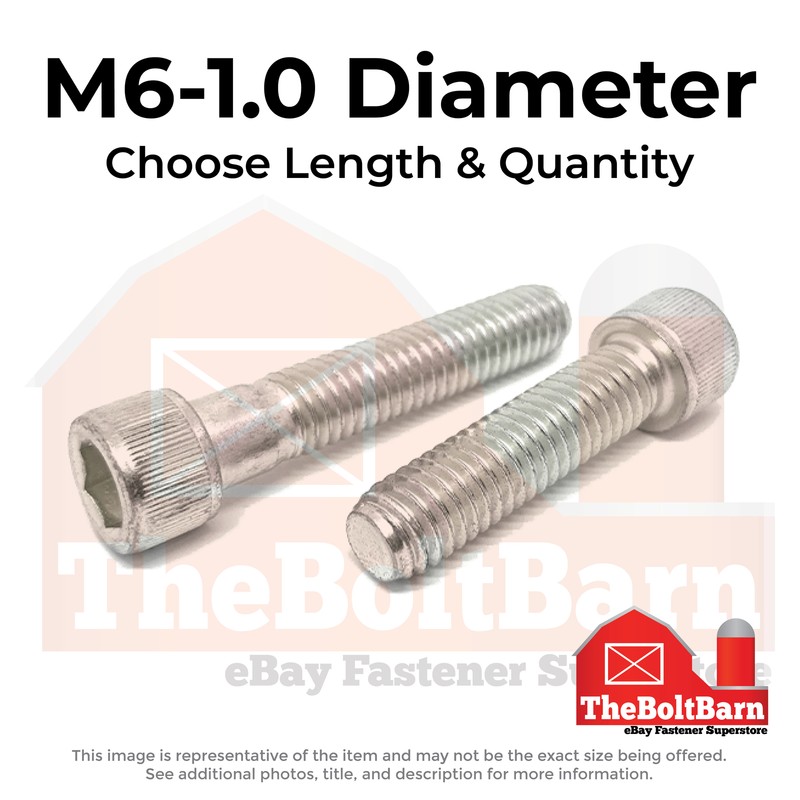 M6-1.0 Metric Stainless Coarse Socket Head Cap Screws (Choose Length & Qty)