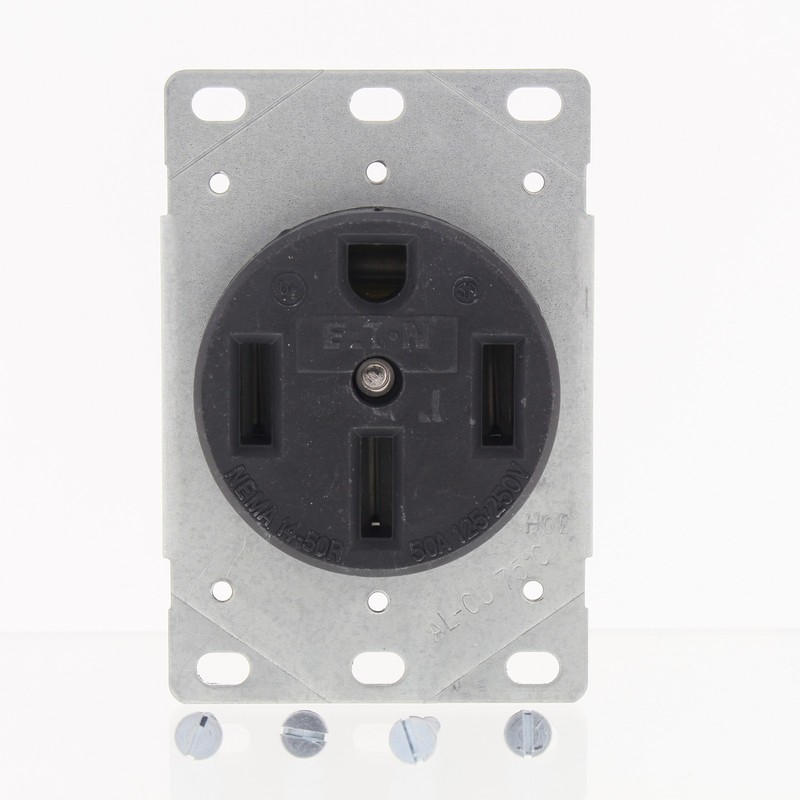 Eaton Flush Range Receptacle Oven Stove Outlet 50A 125/250V 14-50R 1258 Bagged