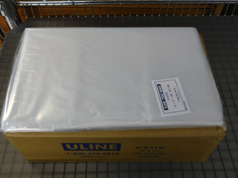 12×15 1 MIL Clear Poly Plastic Bags. 100 count.
