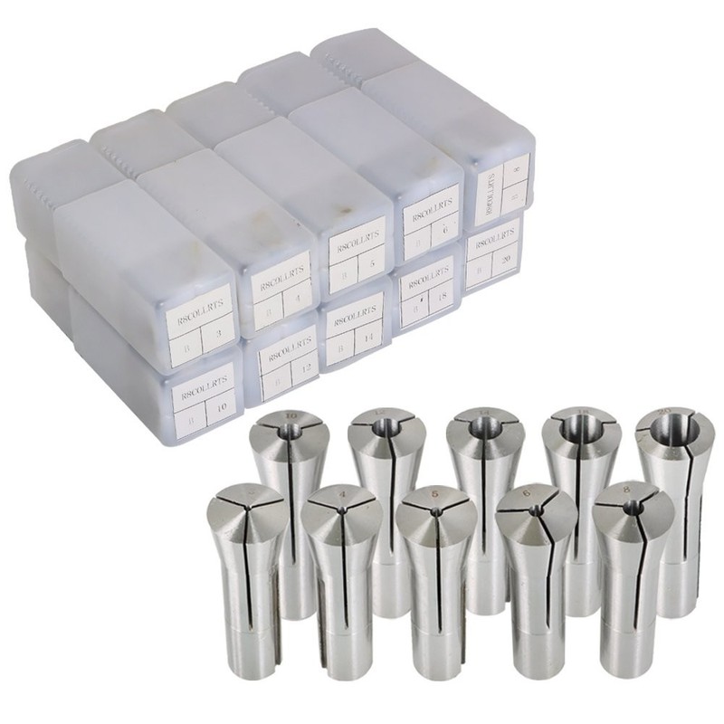 10 Pcs High Grade Steel R8 Round Spring Collet 3 4 5 6 8 10 12 14 18 And 20mm