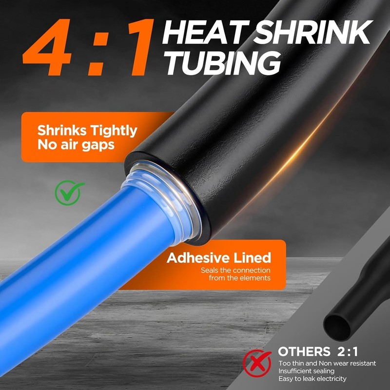 7-Size Heat Shrink Tubing Roll Kit: 4:1 Adhesive Lined, 39 Ft Marine Grade Water gallery