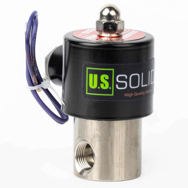 U.S. Solid 3/8 inch Electric Solenoid Valve 12V DC Stainless Steel