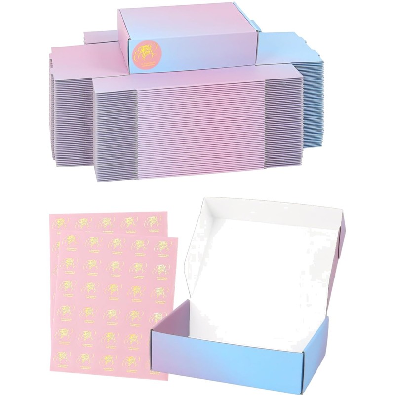 Shipping Boxes 7x5x2 Inch, Set of 50, Purple Corrugated , Mailer Packaging Bo…