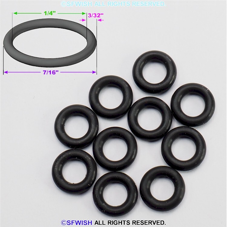 10 MCDOWELL & COMPANY 2-108-V75 VITON Black O-Ring 1/4″ ID x 7/16″ OD x 3/32″ CS