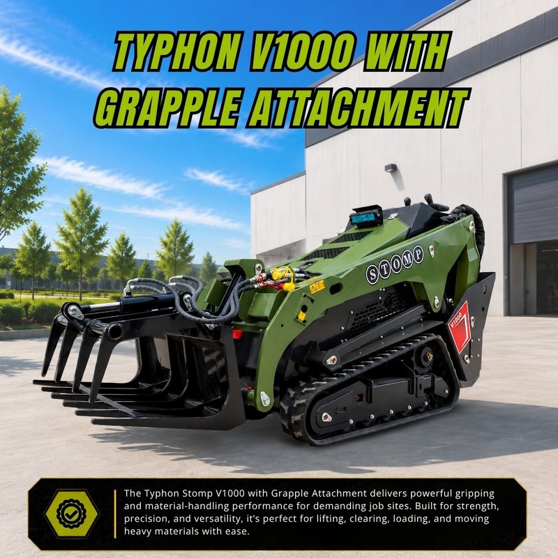 TYPHON STOMP V1000 1.5Ton Skid Steer Loader Kubota D1105 w Grapple and Bucket gallery