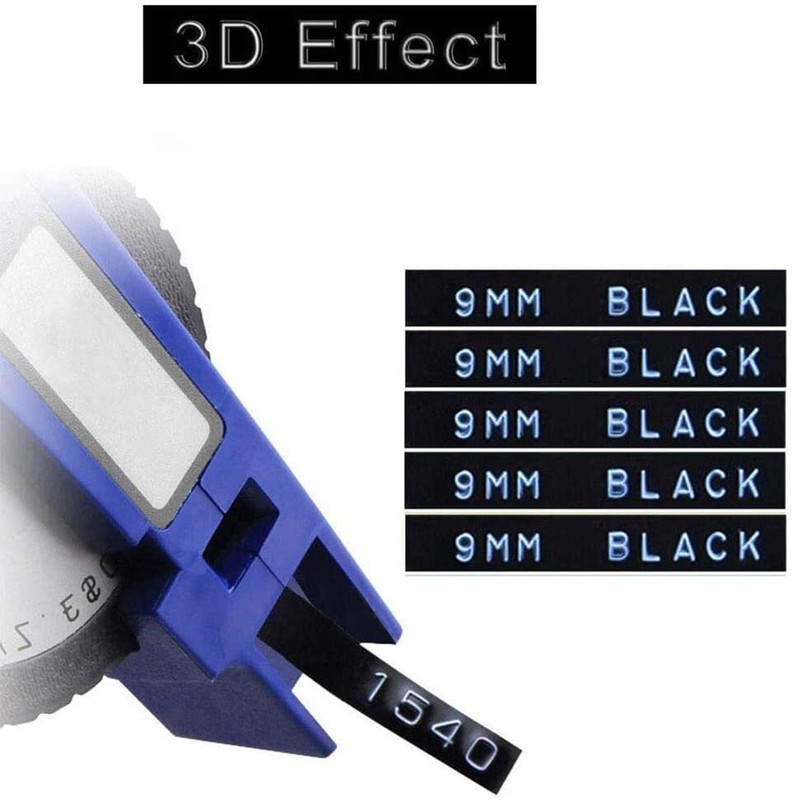 5PK Dymo 3D Embossing Label Tape 9mm for Dymo Organizer Xpress Label Maker 3/8" gallery