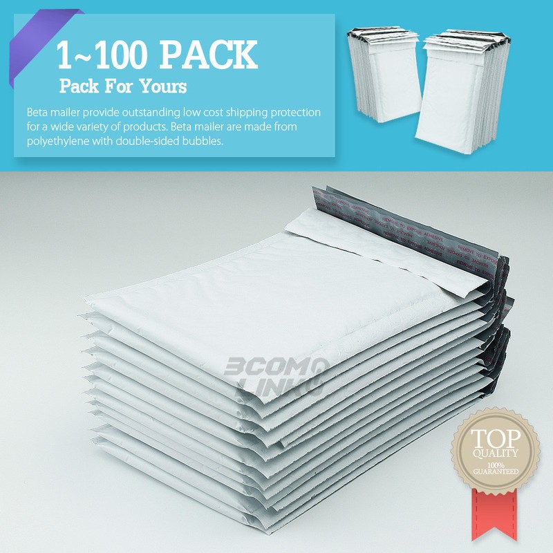 #000 4x8 (4x7) Poly Bubble Mailer Self Padded Envelope Bag 25,50,100,250,500 Pcs gallery