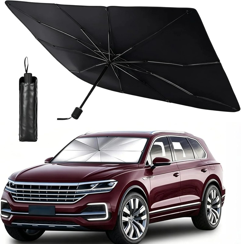 Windshield Sun Shade Car Umbrella, 55″x31″ Front Window Sunshade with Titanium S