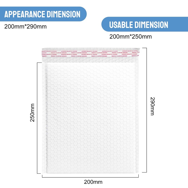 Poly Bubble Mailers 7"x9" /9.8"x11.8" /7.8" x9.8" Tough Dimple Design Bag White gallery
