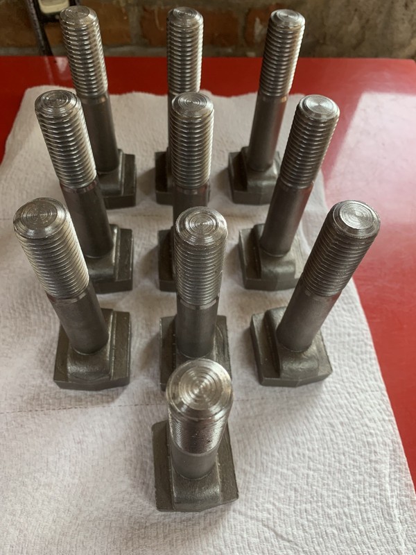 (10) NOS ZIP 7/8″ – 9 X 5″ T-Slot Bolts Machine Hold Down Fixture USA