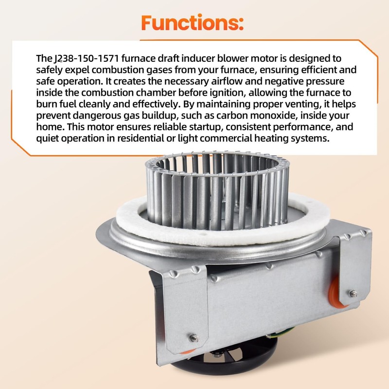J238-150-1571, HC21ZE117-B Furnace Draft Inducer Blower Motor Assembly Compatibl gallery