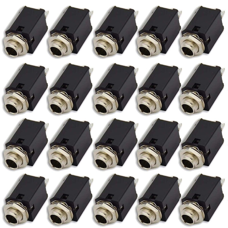20PCS 1/4″ 6.35mm Stereo Jack Socket Audio Plug For Guitar Pedal/Amp/ Diy