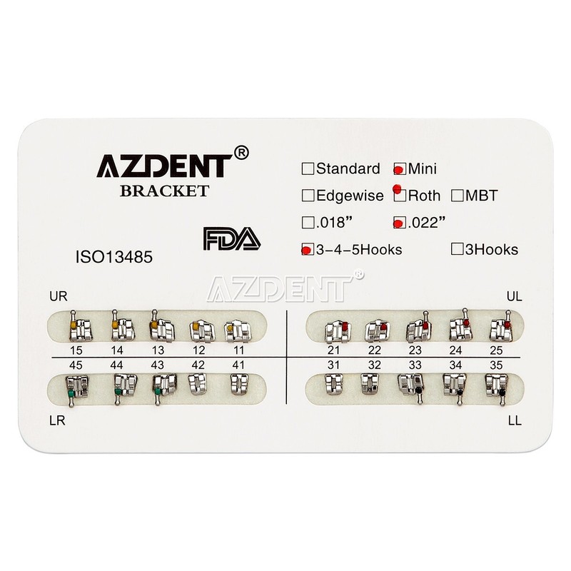 10 Kits AZDENT Dental Orthodontic Metal Brackets Braces Roth.022 Hooks 3-4-5 gallery