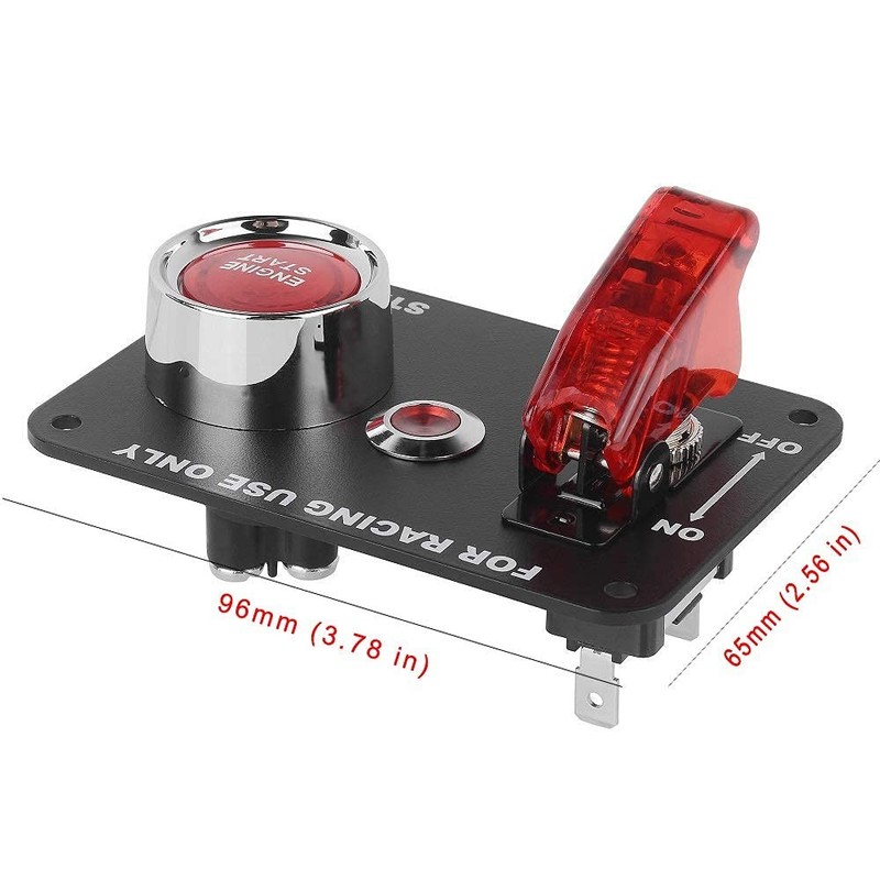 Racing Car Ignition Switch Panel 12V 2in1 Engine Start Push Button Red gallery