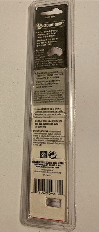 Milwaukee 7/8 in. x 4 in. x 6 in. Hammer Drill Bit, 48-20-8847 gallery