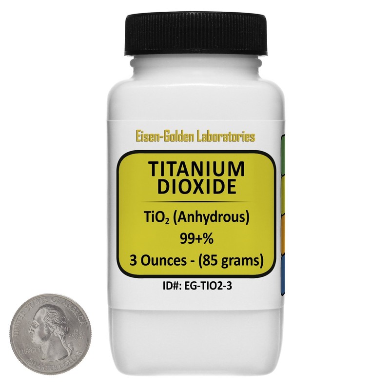 Titanium Dioxide [TiO2] 99+% ACS Grade Powder 3 Oz in a Space-Saver Bottle USA