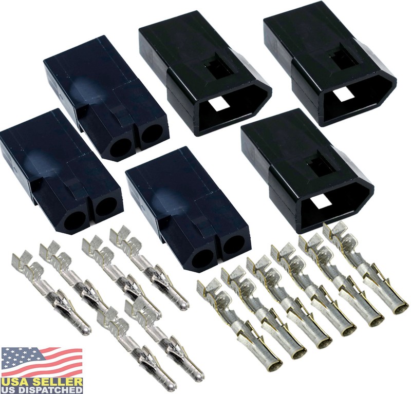 Molex (2-Pin) BLACK Male/Female Connector w/14,16,18,20,22 Glow Wire Capable