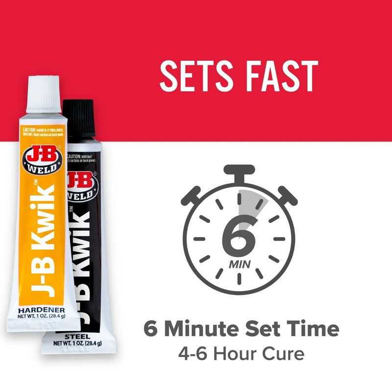 J-B Weld 8276 KwikWeld Quick Setting Steel Reinforced Epoxy - Dark Grey 2 oz gallery