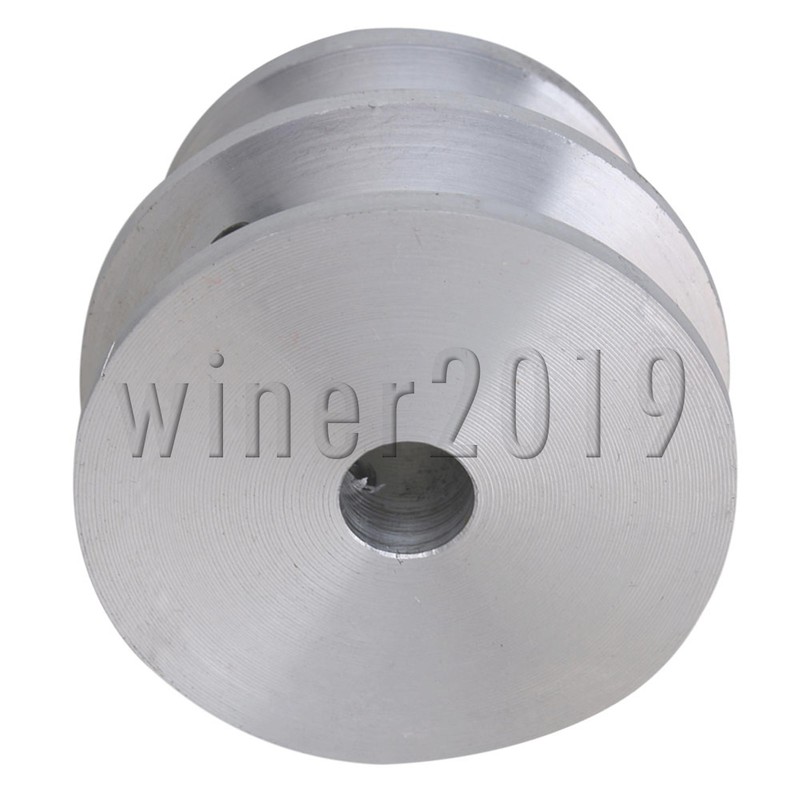 Aluminum 2-Step Groove Fixed Bore Pulley for Motor Shaft Round Belt with Wrench
