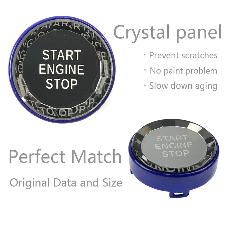 Engine Start Stop Ignition Button Crystal Style Blue Fit BMW E Chassis E60 E90 gallery