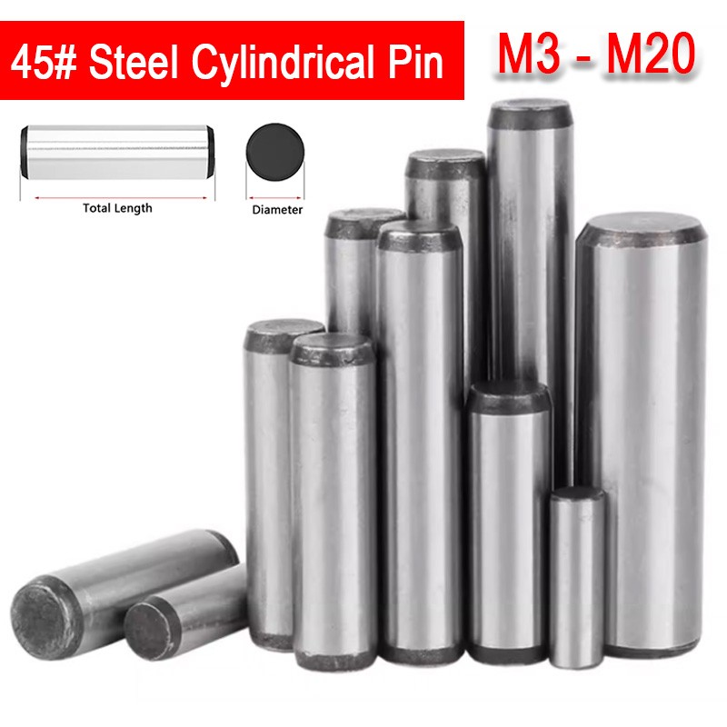 M3 M4 M5 M6 M8 M10 M12 M16 M20 Metric Dowel 45# Steel Pins Hardened & Ground