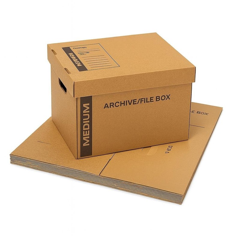25 – Pack 18x15x14 Medium Standard File Storage Moving Box with Lid…