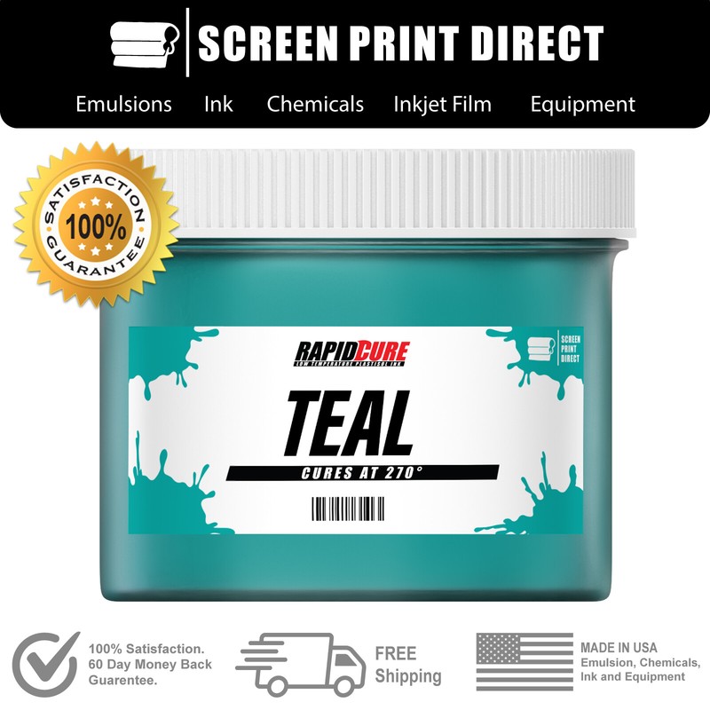 Teal Plastisol Ink For Screen Printing – Low Temp Cure 270F – 1 Quart