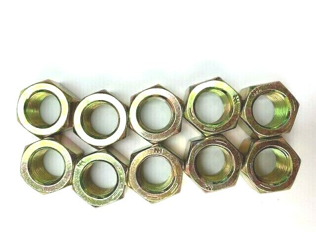 5/8-18 Hex Nut Grade 8 Yellow Zinc Plated — 10 PCS — NEW