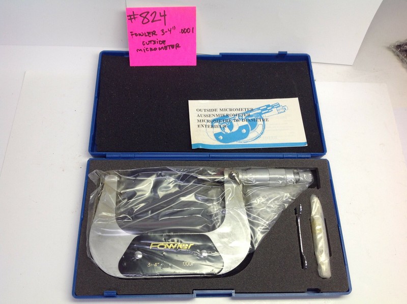 Fowler 3-4″ .0001 outside Micrometer( 1 lot 2pc) (#824-A-2)