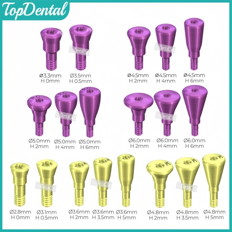 NC/RC Dental Healing Abutment Closure Cap Bone Level Titanium Fits ITI Straumann gallery