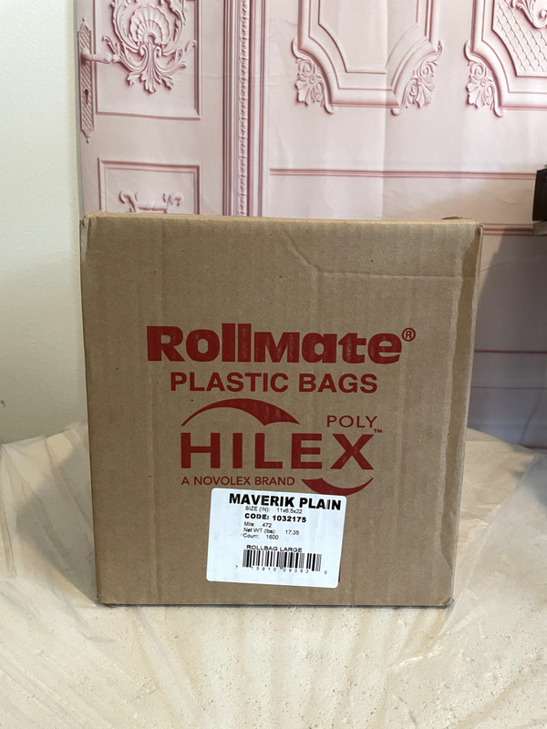 HILEX POLY MAVERIK PLAIN T-SHIRT BAGS 11X6 5X22 LARGE ROLL BAGS 1600 COUNT