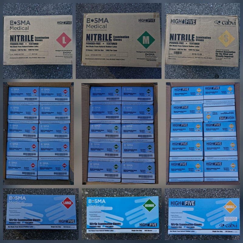 High Five Nitrile Examination Gloves Various Sizes – Powder-Free Textured