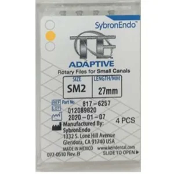 *4-Pieces* Kerr SybronEndo TF Adaptive Hand Files Size-SM2 Length 27mm 8176257