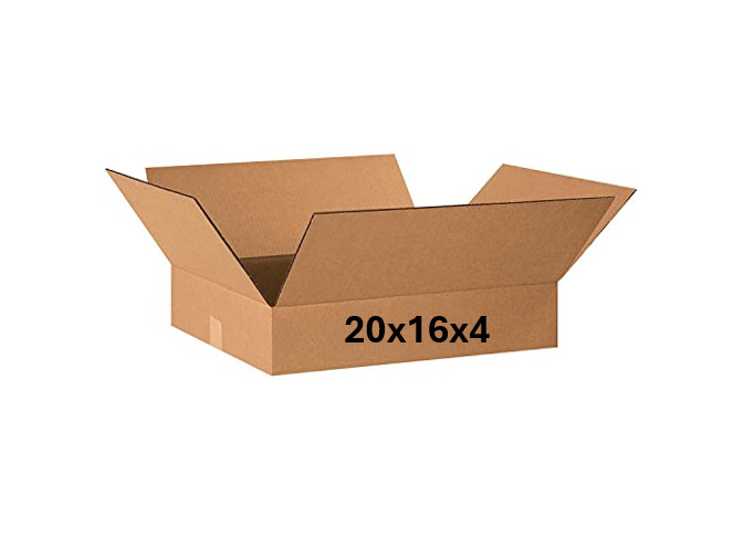 20″ x 16″ x 4″ CARDBOARD BOX – 200 lb – SINGLE BOX