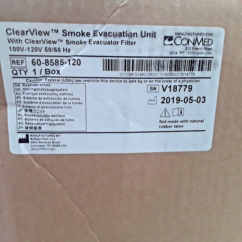 60-8585-120 – CONMED – CLEARVIEW SMOKE EVACUATION UNIT 100V-120V 50/60Hz – NEW