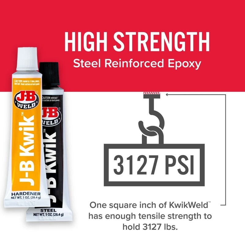 J-B Weld 8276 KwikWeld Quick Setting Steel Reinforced Epoxy - Dark Grey 2 oz gallery