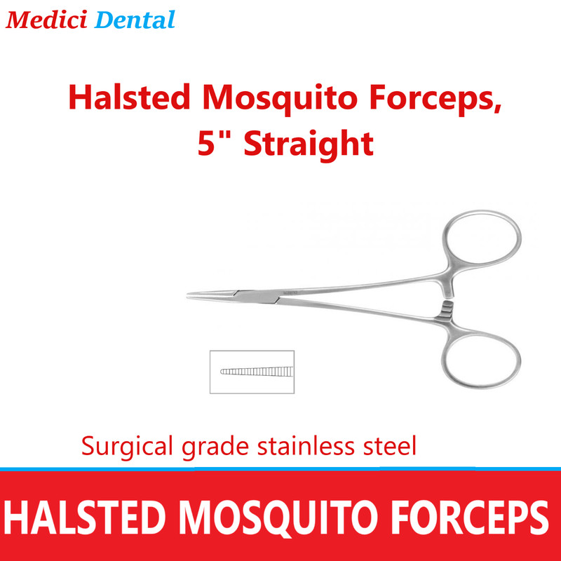 Medical Halsted Mosquito Forceps, 5" Straight Surgical grade stainless steel
