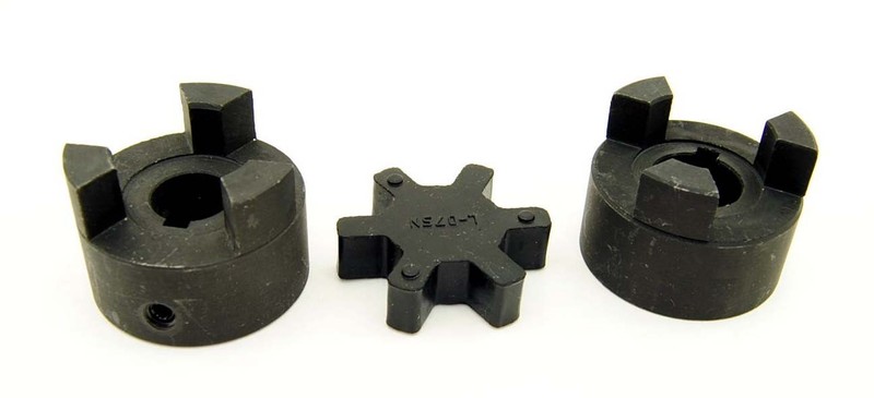 1/2" to 5/8" L075 Flexible 3-Piece L-Jaw Coupling Coupler Set & Rubber Spider