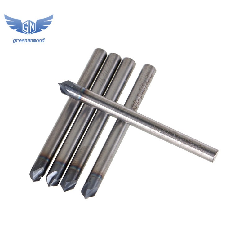 5 Piece 1/8″ 4 Flute 90 Degree Carbide Chamfer Mill- TiALN COATED New