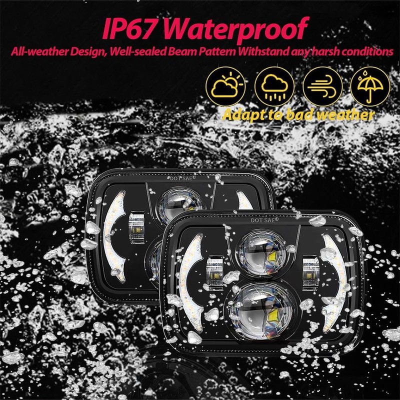 H6054 5x7 7x6 led headlights for Kenworth T300 Chevy Express S10 Blazer Van J... gallery